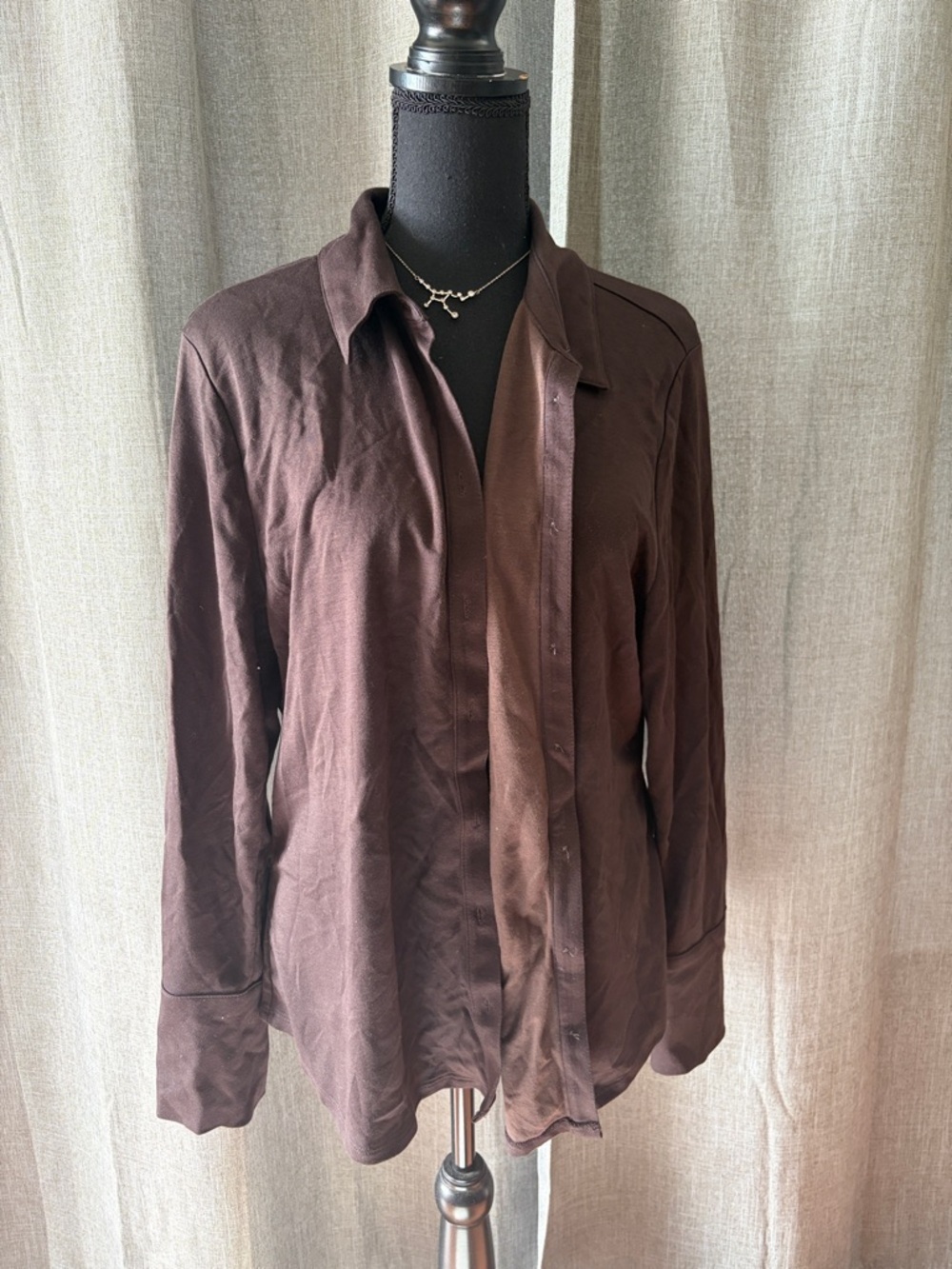 Banana Republic Chocolate Brown Casual Button-Down Shirt